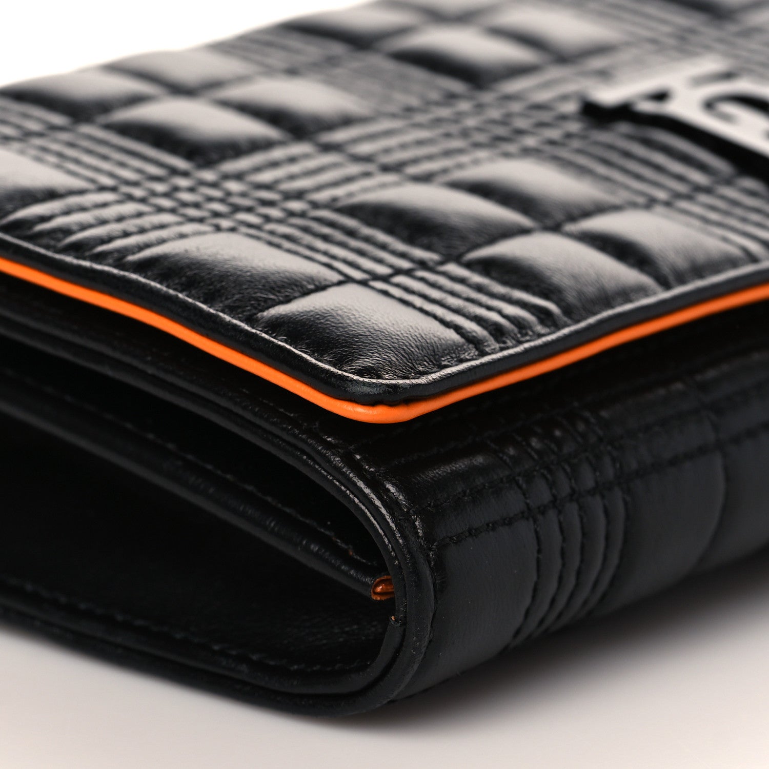Burberry Lambskin Micro Quilted Hannah Wallet On Chain Black 7 of 8