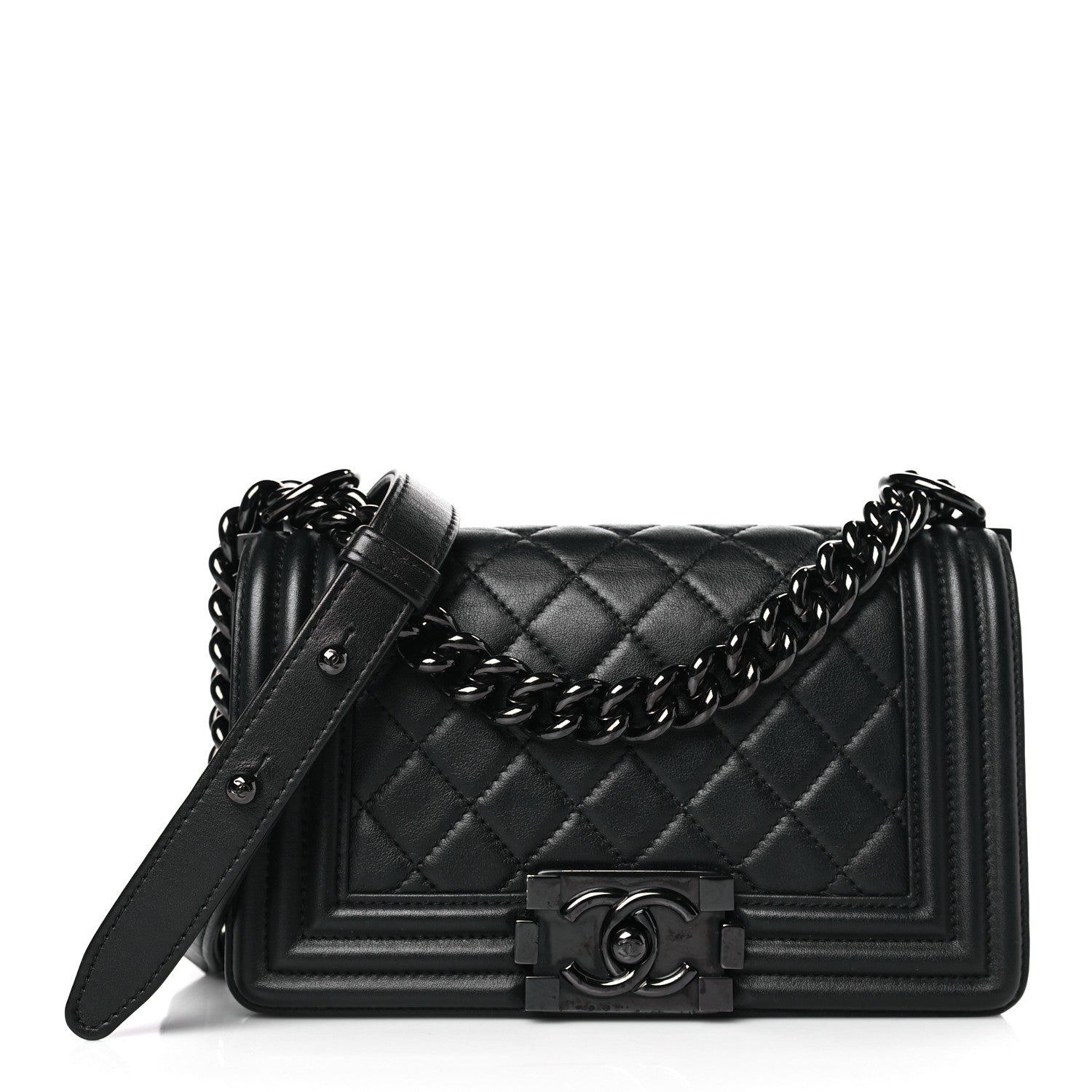 Chanel Calfskin Quilted Small Boy Flap So Black 1 of 9