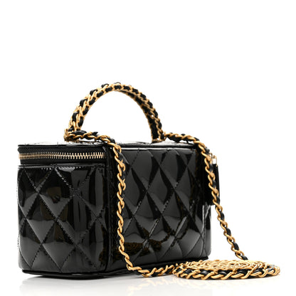 Chanel Patent Quilted Pick Me Up Vanity Case Black 3 of 11