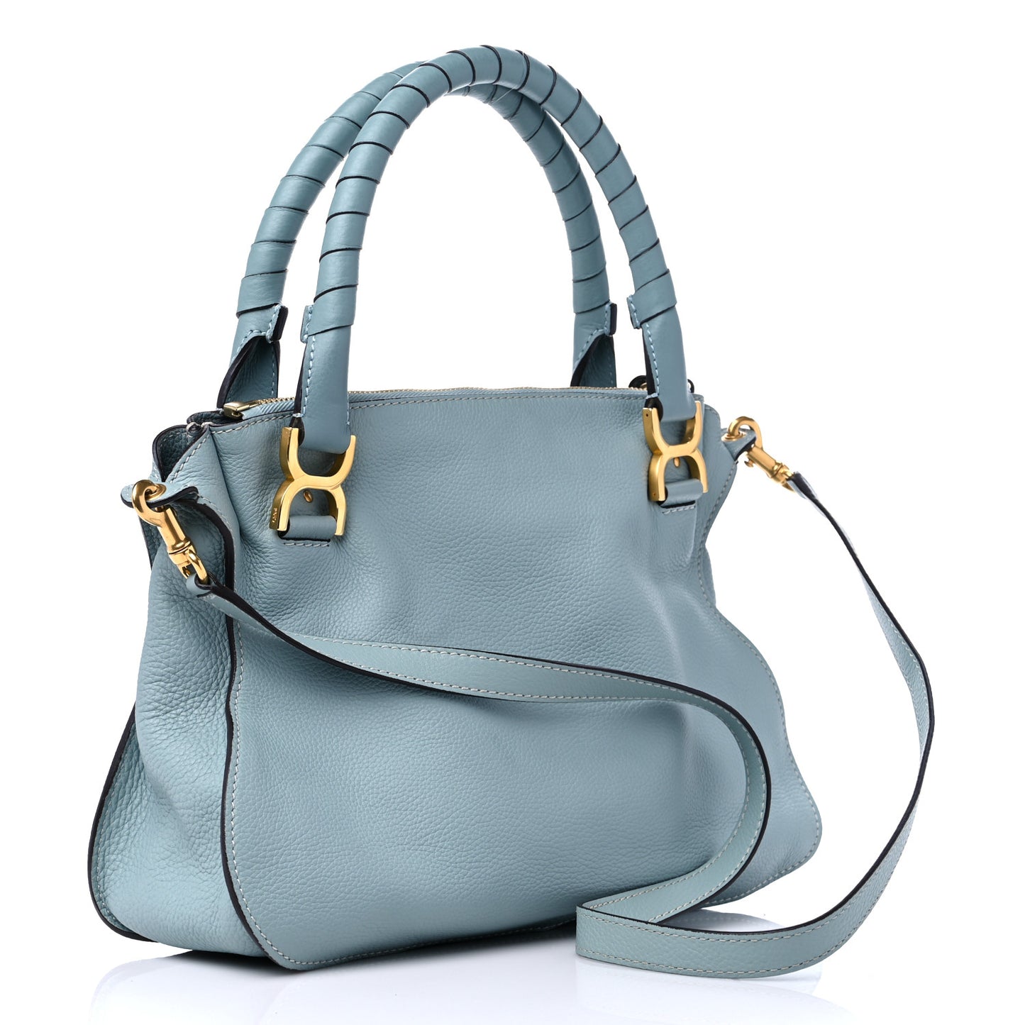 Calfskin Medium Marcie Satchel Cloudy Blue