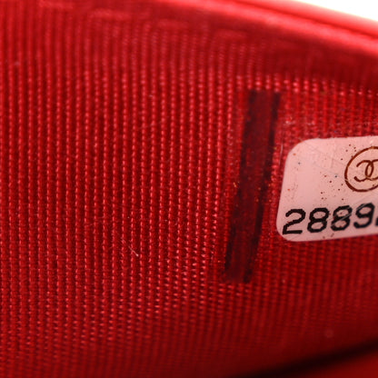 Chanel Caviar Quilted Boy Wallet On Chain WOC Red 8 of 11