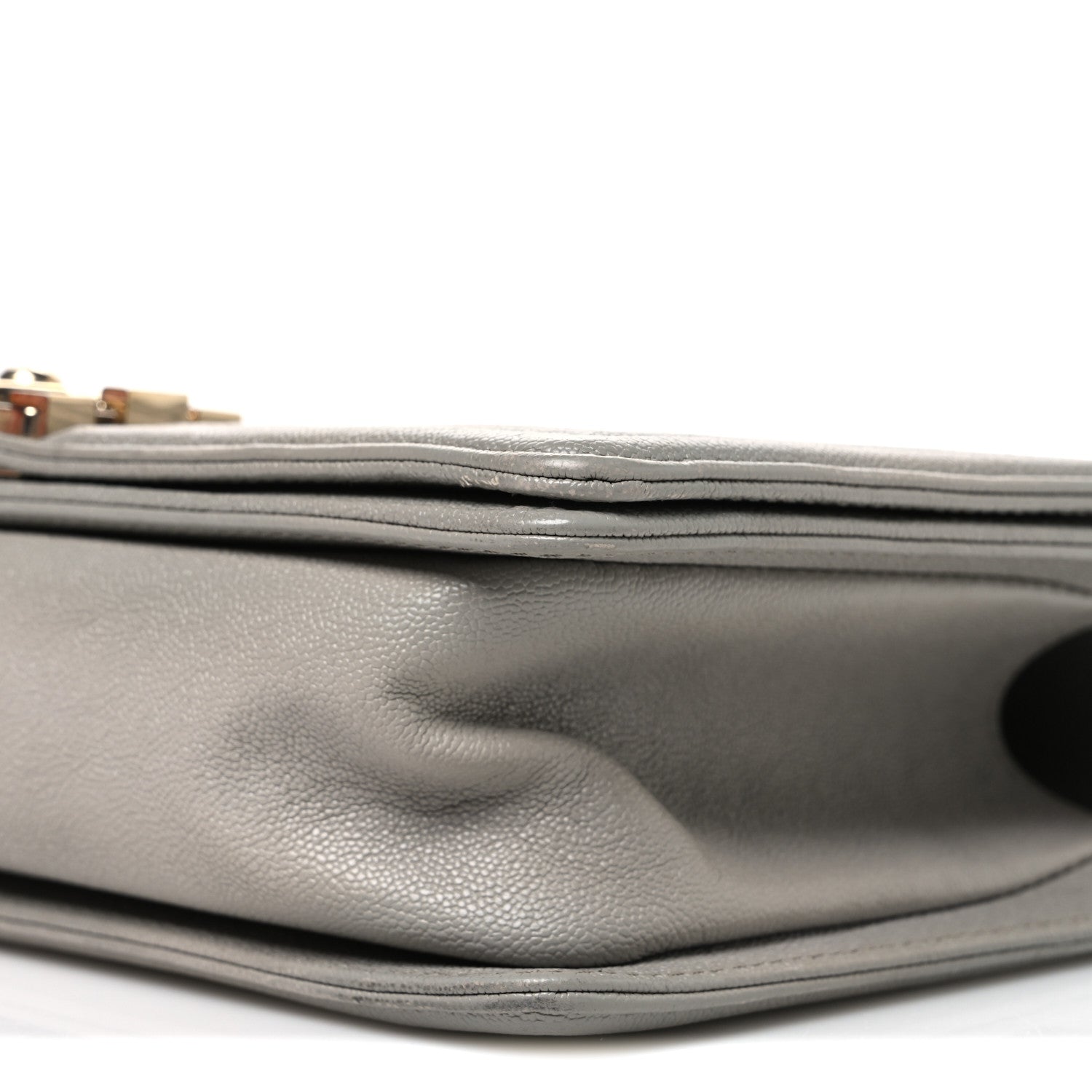 Chanel Caviar Quilted Medium Boy Flap Light Grey 9 of 10