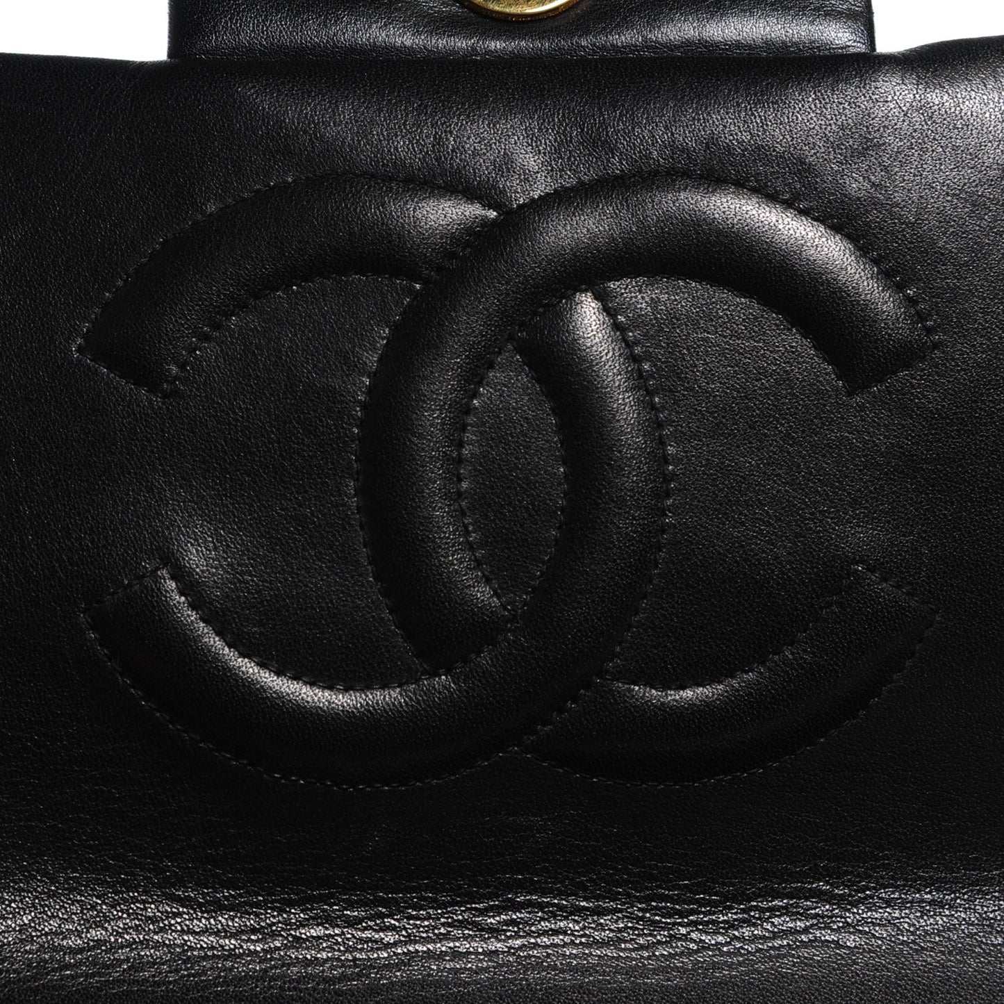 Lambskin Quilted XL Jumbo Flap Black