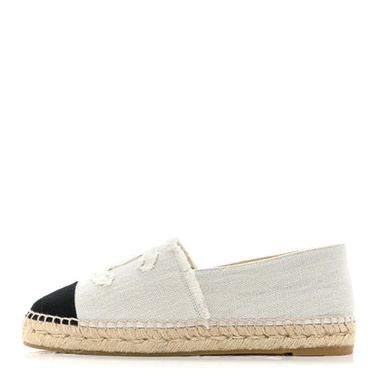 Chanel Linen CC Espadrilles 42 Beige Black 1 of 9