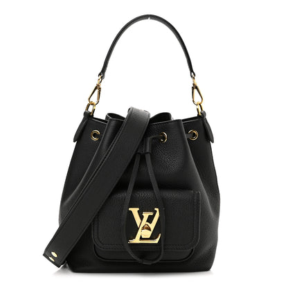 Louis Vuitton Calfskin Lockme Bucket MM Black 1 of 9