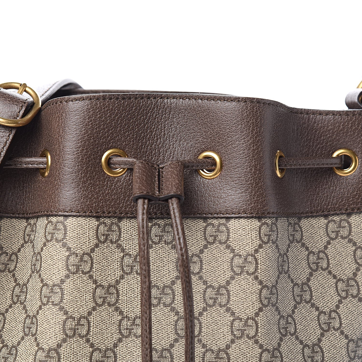 Gucci GG Supreme Monogram Web Ophidia Bucket Bag Brown 10 of 10