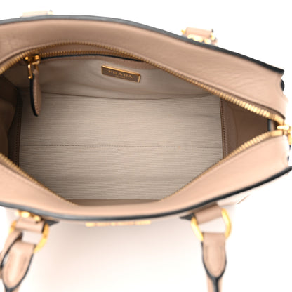 Prada Saffiano Soft Calfskin Double Handle Satchel Cammeo 5 of 12