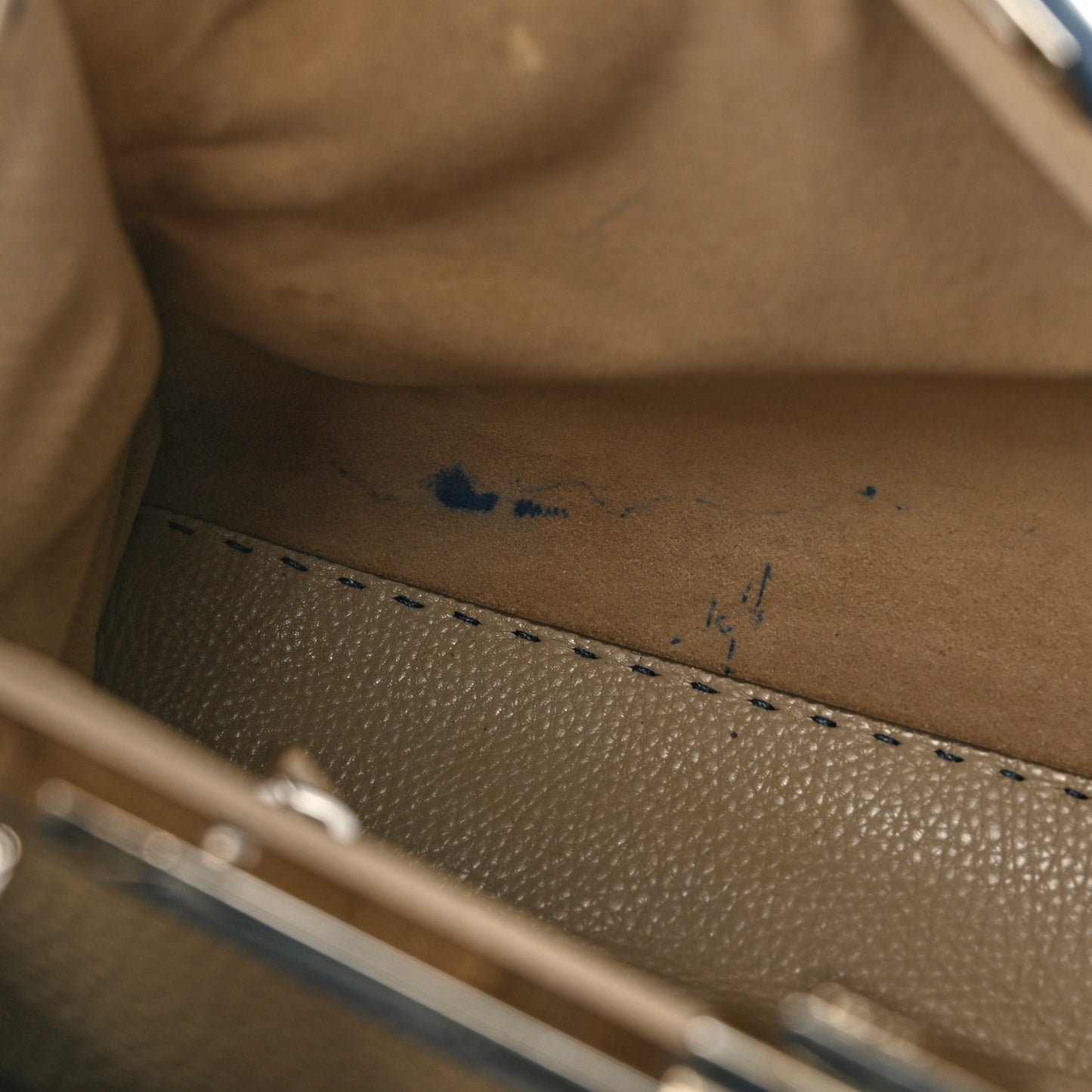 Cuoio Romano Selleria Bi-Color Medium Peekaboo Iconic Satchel Blue Latte