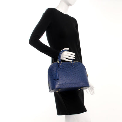 Louis Vuitton Ostrich Alma PM Indigo 2 of 6