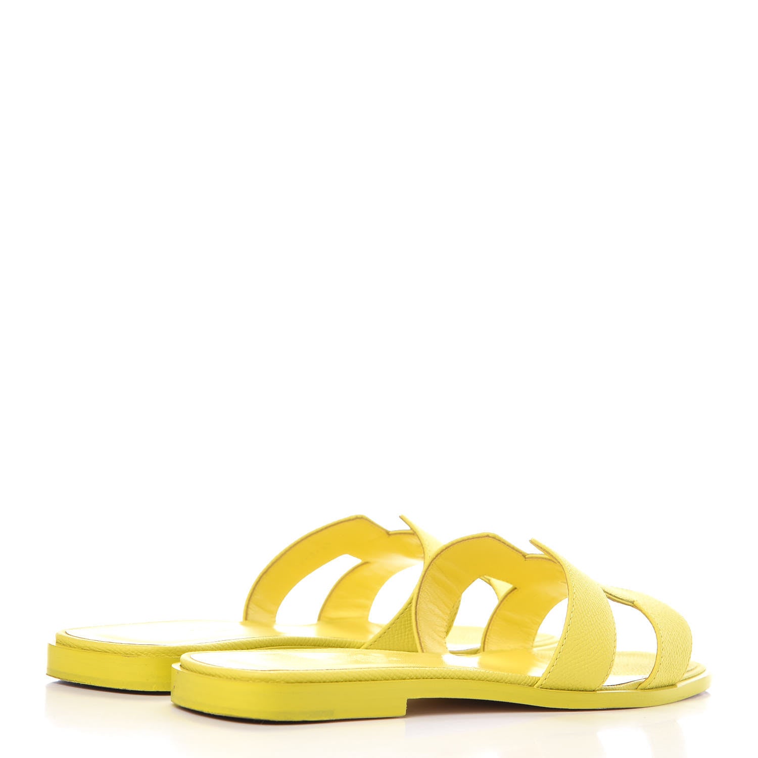 Hermes Epsom Oran Sandals 38 Jaune Pollen 4 of 14