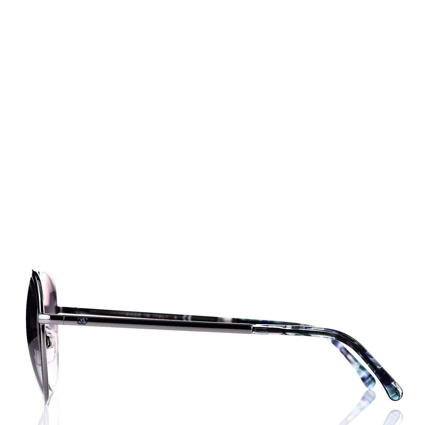 Round Spring Sunglasses 4206 Black Silver