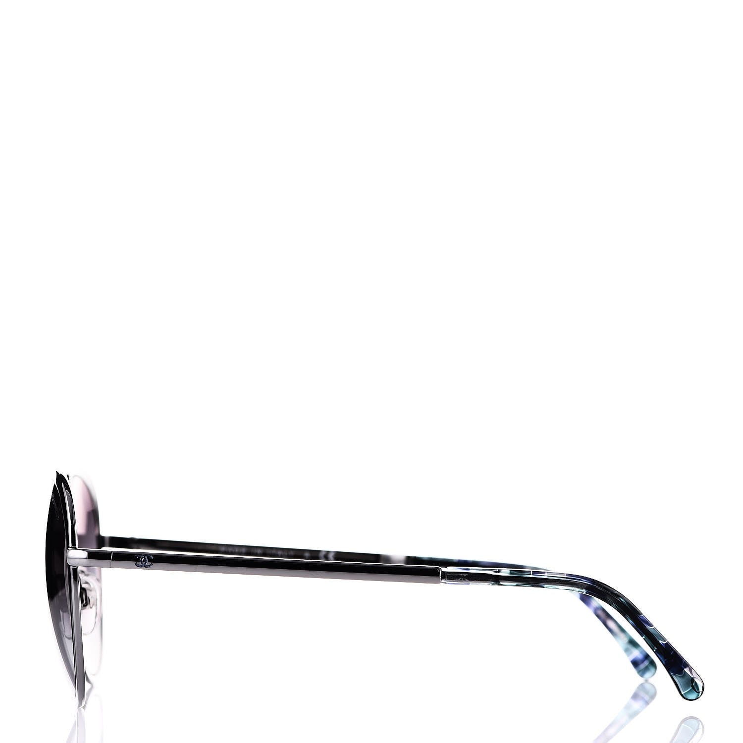 Chanel Round Spring Sunglasses 4206 Black Silver 3 of 7