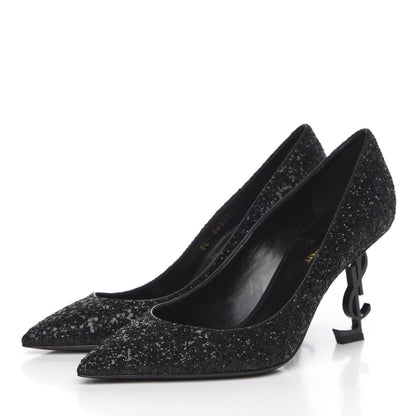 Saint Laurent Glitter Opyum 85 Pumps 37.5 Black 3 of 10