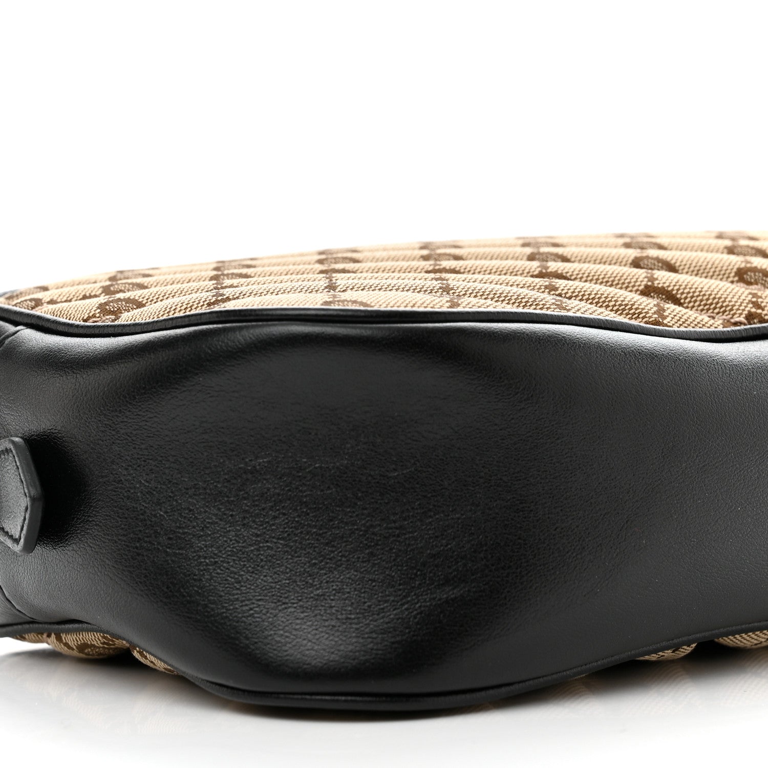 Gucci Monogram Matelasse Diagonal Small GG Marmont Chain Shoulder Bag Beige Black 9 of 10