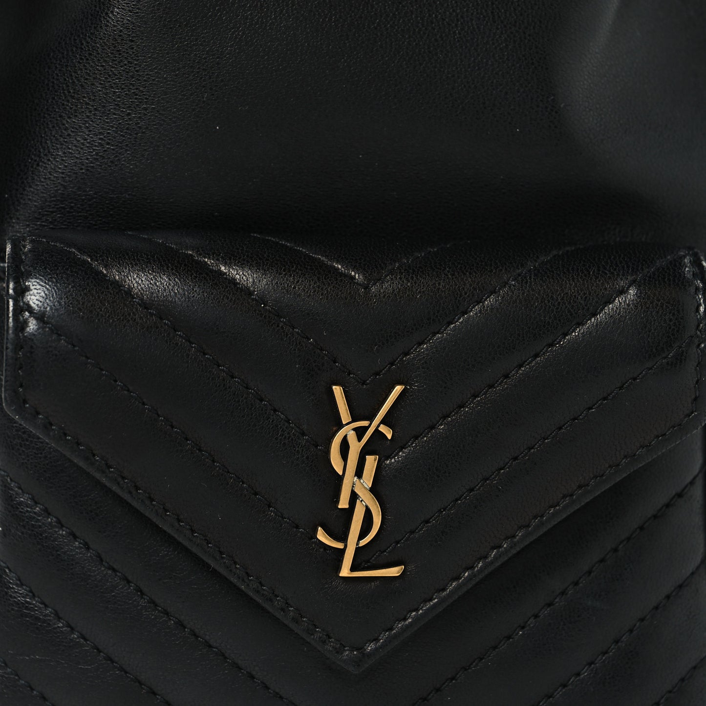 Lambskin Matelasse Monogram Joe Nano Bucket Bag Black
