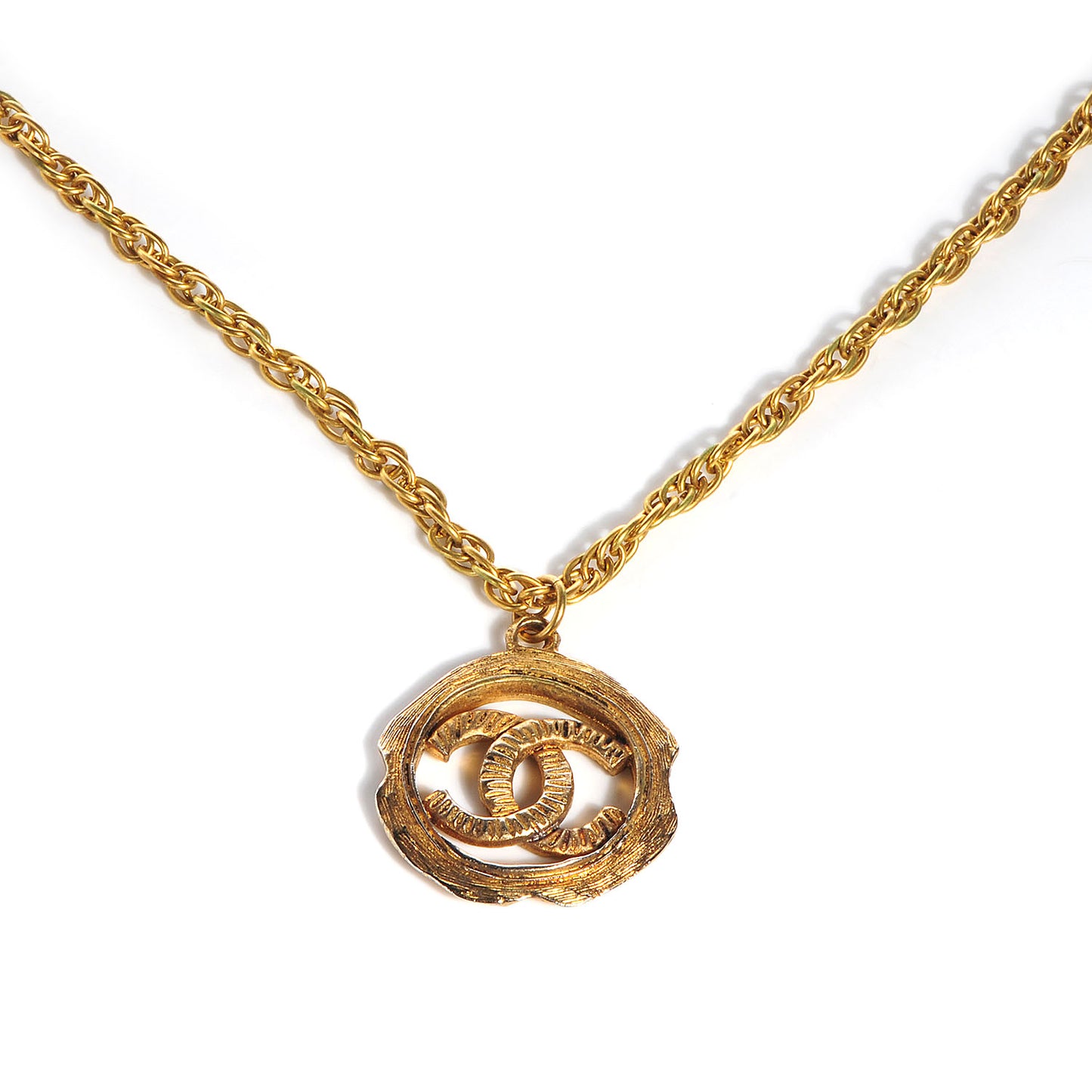CC Logo Pendant Necklace Gold