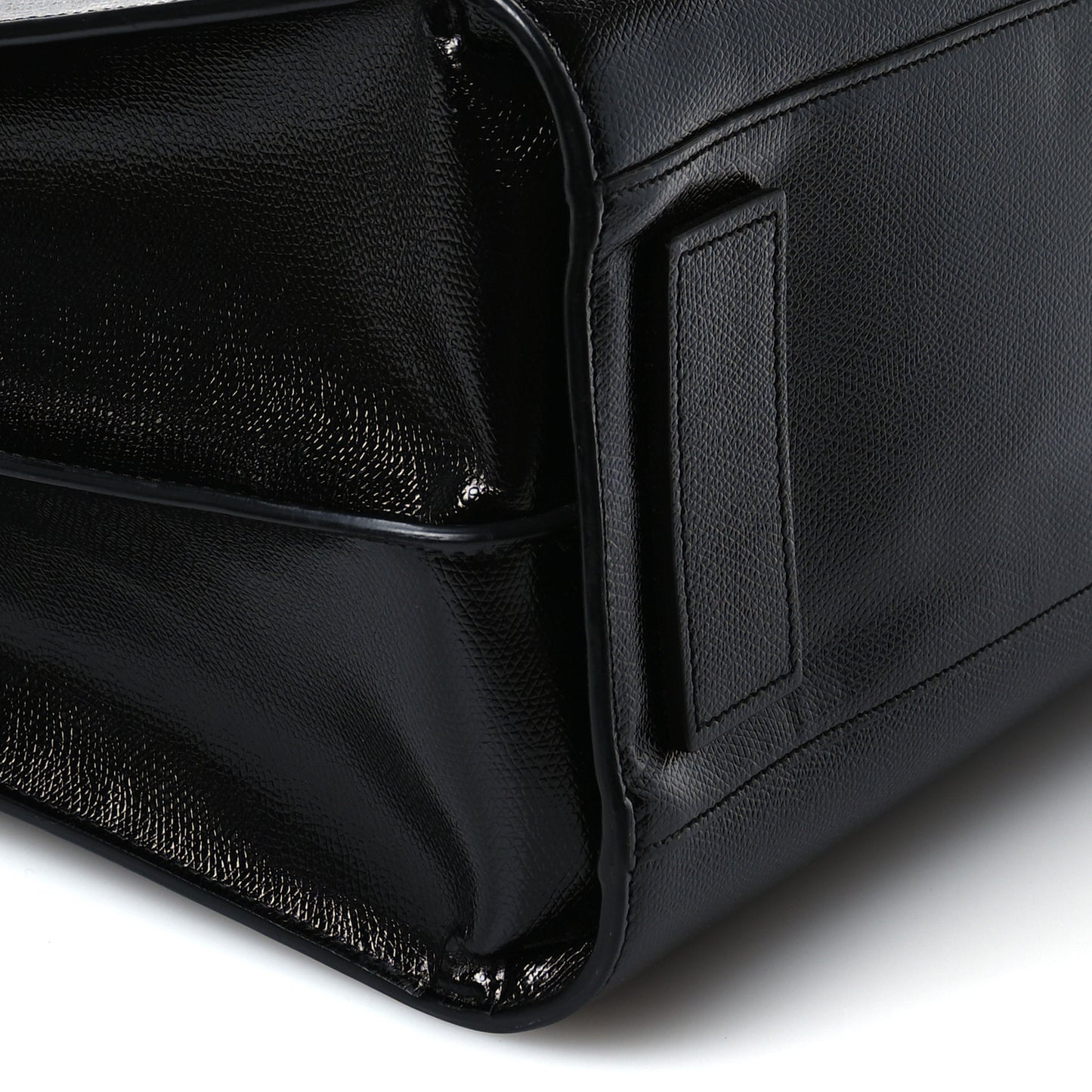 Patent Grain De Poudre  Sac De Jour Souple North South Tote Black