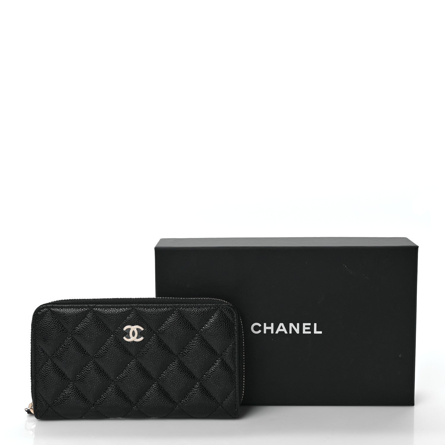 Chanel Caviar Quilted Medium Zip Around Wallet Black 8 of 8