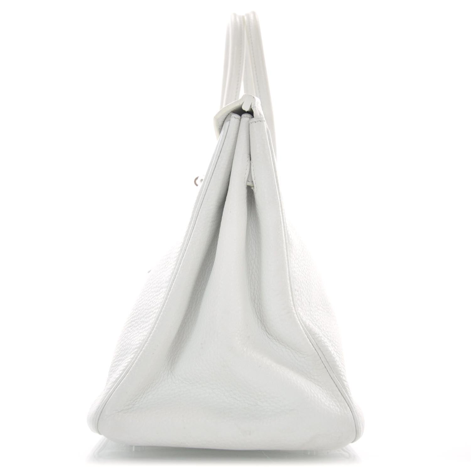 Hermes Taurillon Clemence Birkin 35 White 4 of 10