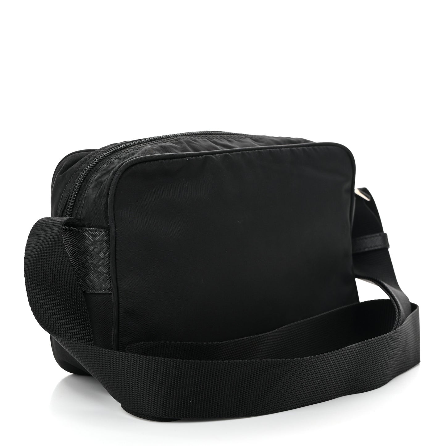 Tessuto Nylon Triangle Shoulder Bag Black