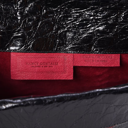 Nancy Gonzalez Crocodile Linen Clutch Black 6 of 6
