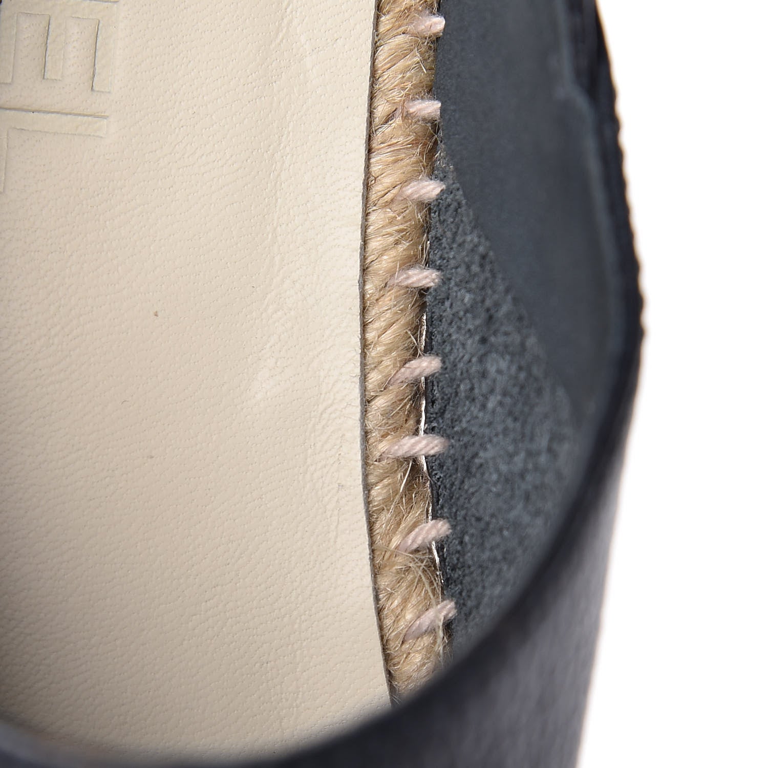 Chanel Grained Calfskin CC Espadrilles 39 Black Navy 9 of 10