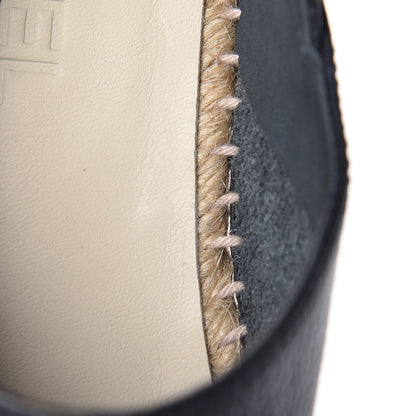 Chanel Grained Calfskin CC Espadrilles 39 Black Navy 9 of 10