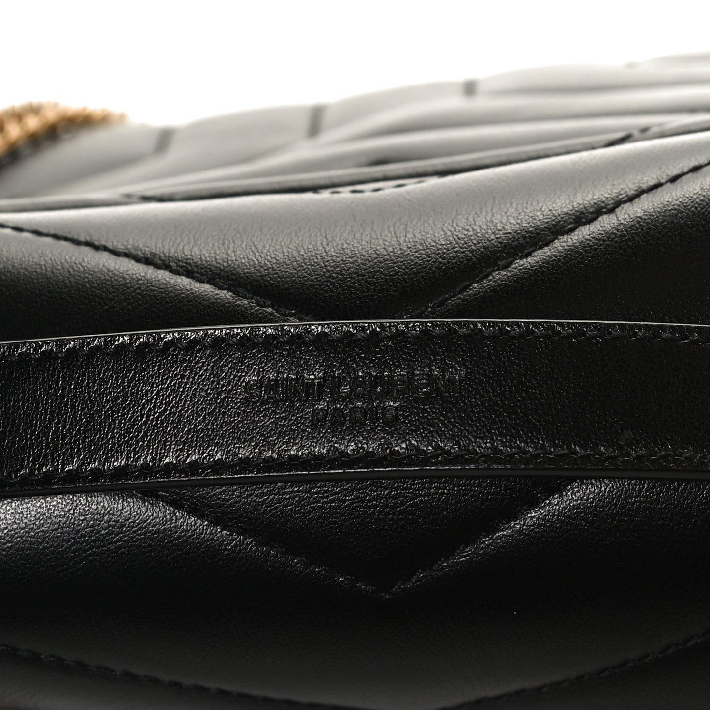 Calfskin Y Quilted Monogram Small Loulou Chain Satchel Black