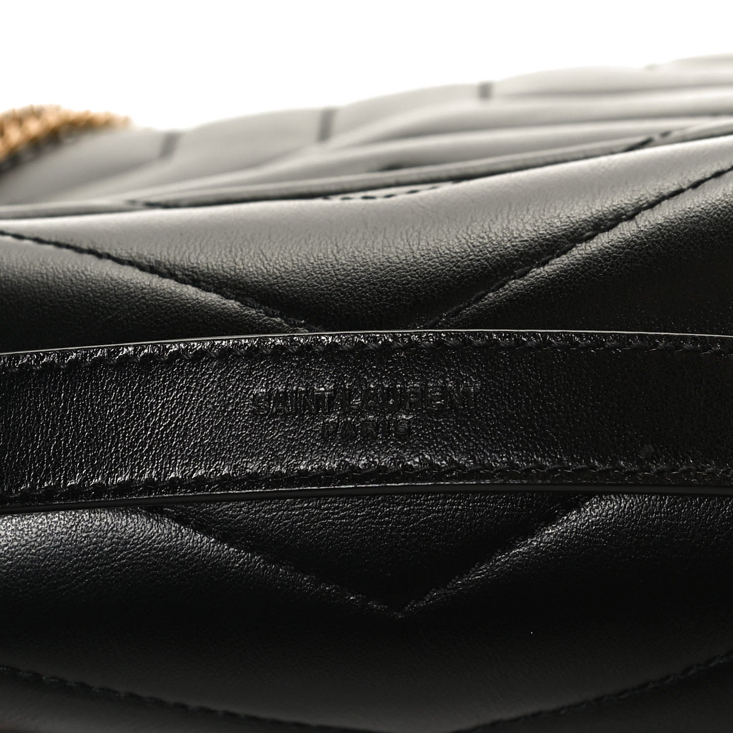 Saint Laurent Calfskin Y Quilted Monogram Small Loulou Chain Satchel Black 9 of 12