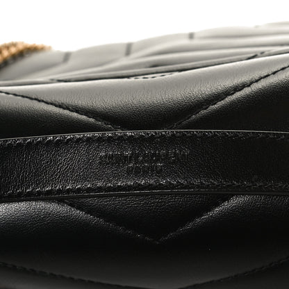 Saint Laurent Calfskin Y Quilted Monogram Small Loulou Chain Satchel Black 9 of 12