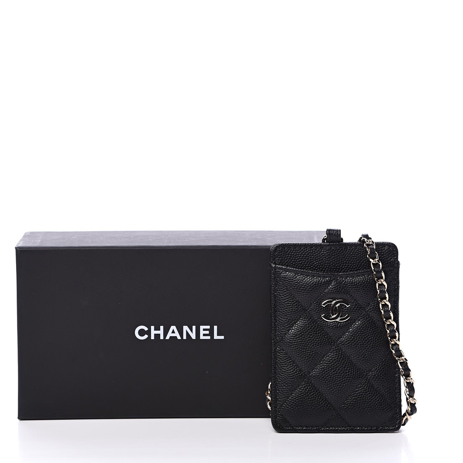 Chanel Caviar Quilted Card Holder On Chain Black 7 of 7