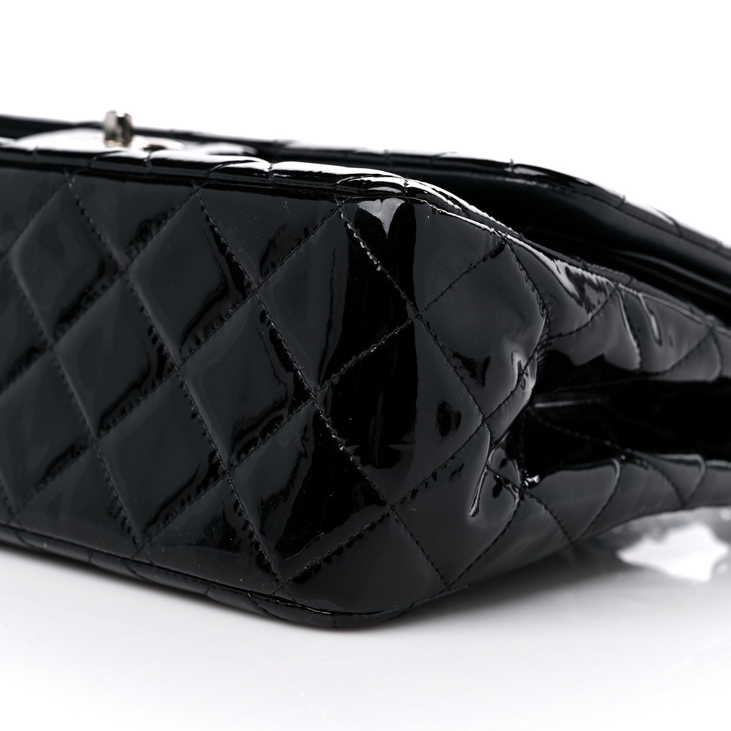 Chanel Patent Quilted Jumbo Double Flap Black 9 of 14