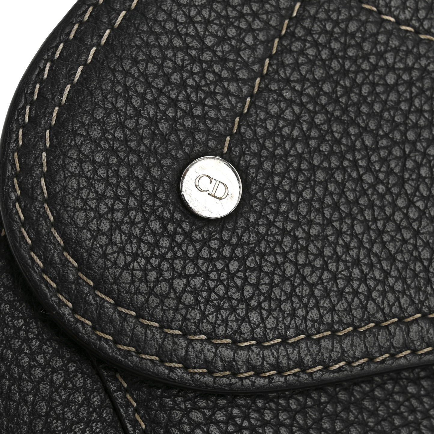 X KAWS Grained Calfskin Saddle Wristlet Black