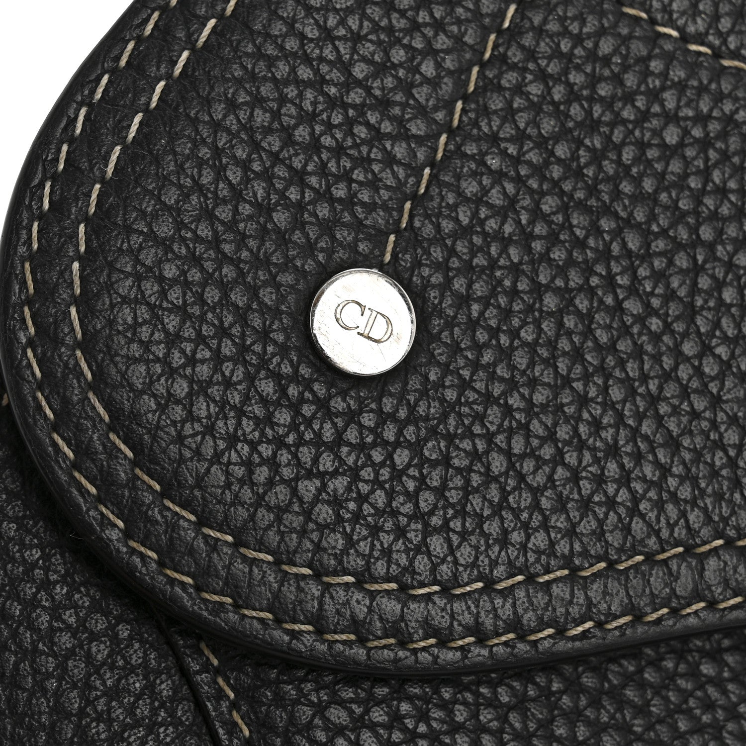 Christian Dior X KAWS Grained Calfskin Saddle Wristlet Black 9 of 13