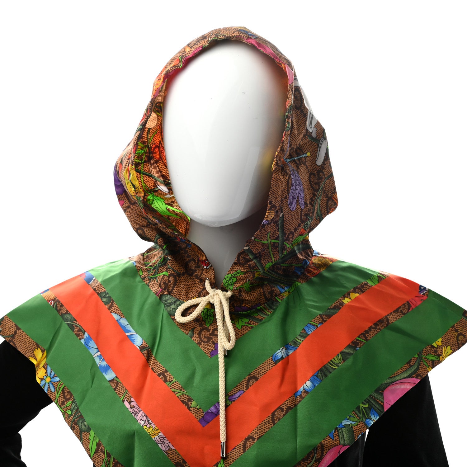 Gucci Polyamide Flora Monogram Rain Hood Green 2 of 6