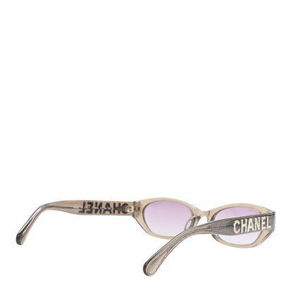 Chanel Acetate Glitter Rectangle Sunglasses 71280A Silver 4 of 8