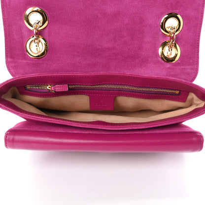 Gucci Suede Azalea Calfskin Small Marina Chain Shoulder Bag Fucsia 5 of 11