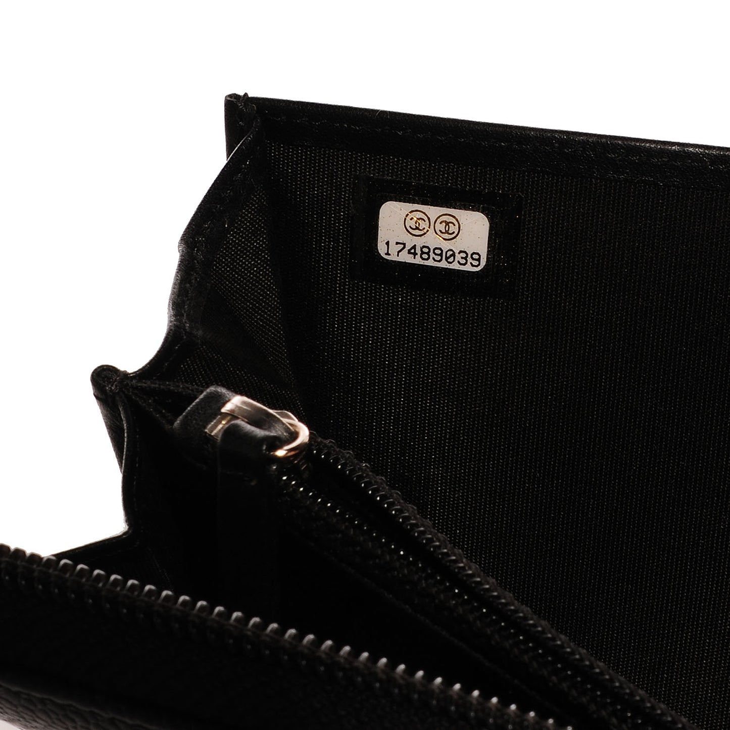 Caviar CC Timeless Large Zip Around Wallet Black