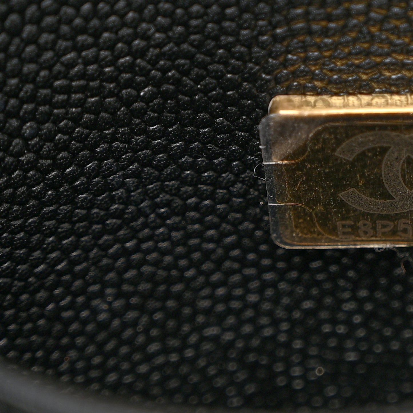 Caviar Quilted Small Shopping Tote Black