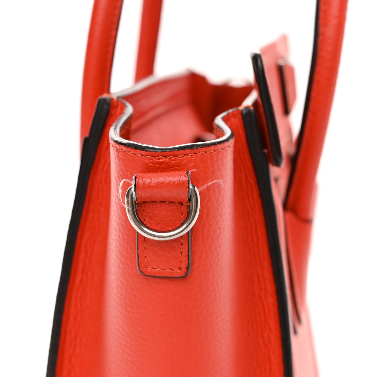 Drummed Calfskin Nano Luggage Vermillion
