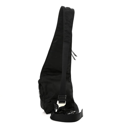 Prada Re-Nylon Logo Plaque Sling Backpack Black 2 of 8