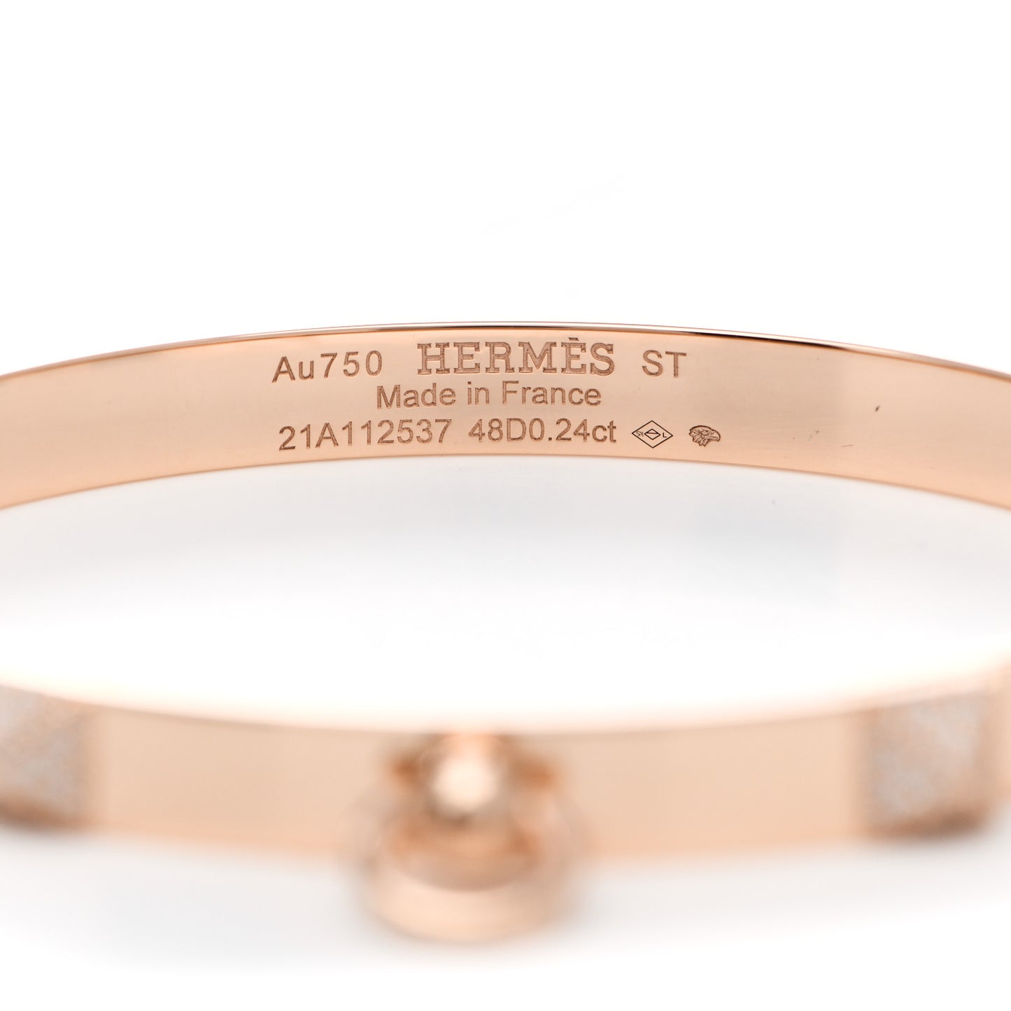 18K Rose Gold Diamond PM Collier De Chien Bracelet ST