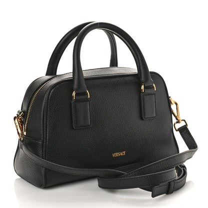 Versace Grained Calfskin Virtus Bowling Bag Black 3 of 8