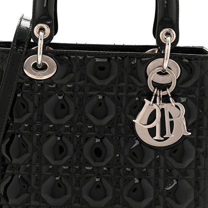 Christian Dior Patent Cannage Medium Lady Dior Black 8 of 11