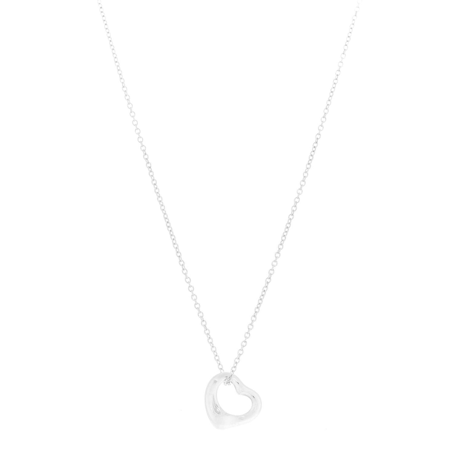 Sterling Silver 11mm Elsa Peretti Open Heart Pendant Necklace