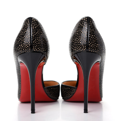 Christian Louboutin Patent Calfskin Perforated D'Orsay Pumps 35.5 Black 7 of 10
