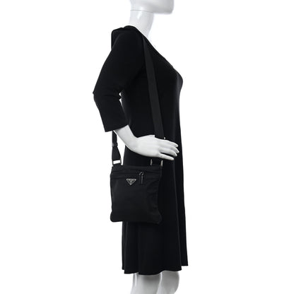 Prada Nylon Flat Messenger Bag Black 2 of 10