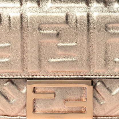 Fendi Vitello Laminato FF 1974 Embossed Mini Baguette Rame 6 of 8