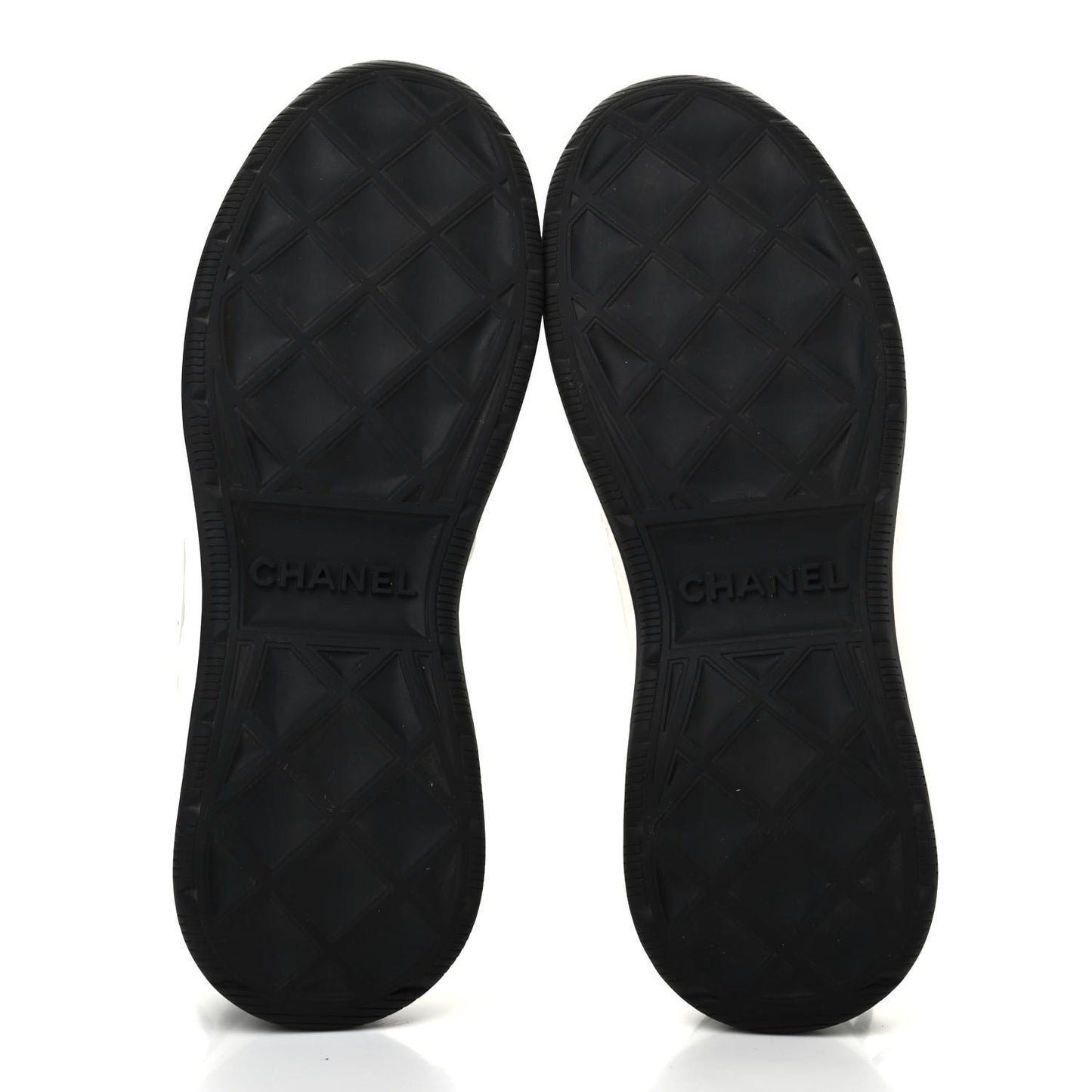 Velvet Calfskin Mixed Fibers CC Sneakers 38 Ivory Black