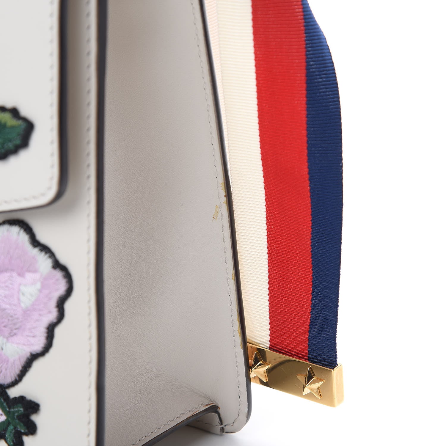 Gucci Calfskin Embroidered Small Sylvie Shoulder Bag White 11 of 11